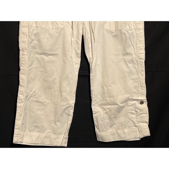 J. Crew White Chino Capri Pants Size 4 Casual Womens Fit With Pockets & Drawstri - Picture 5 of 11